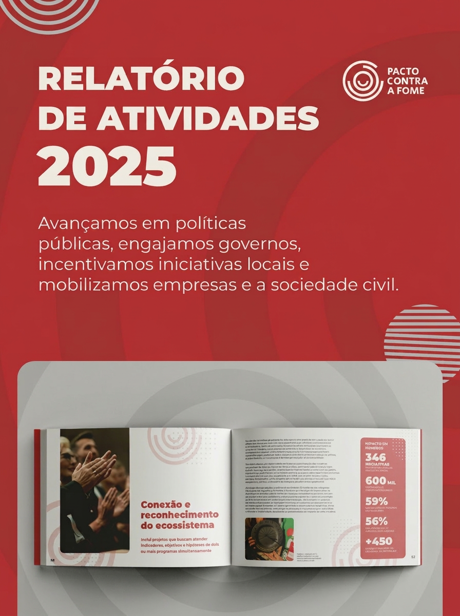 Capa do Relatório de Atividades 2025 do Pacto Contra a Fome